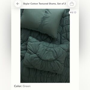 Anthropologie Teal Standard Shams